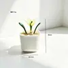 Plantas en maceta de vidrio Zibo, flores de diciembre, ramos de flores artificiales, flores de vidrio para cumpleaños, decoraciones de escritorio, adornos blancos, Día de la Madre transfronterizo
