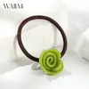 Wjia Novo Estilo Francês Tridimensional Rosa Retro Alta Elasticidade Elástico de Cabelo para Mulheres Rabo de Cavalo Alto Elástico Corda de Cabelo Anel de Cabelo