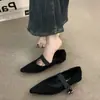 Zapatos de Mujer Mary Jane Únicos con Tacón de Cuña Color Café y Punta Fina Otoño 2026 Ante Zapatos de Abuela para el Trabajo Nocturno