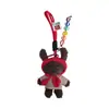 Top Listrado de Desenho Animado Cachorro de Pelúcia com Capuz e Orelhas Verticais Bolsa Pingente Cordão de Contas Arco-Íris Boneca Fofa Chaveiro de Carro