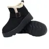 Sapatos estilo Birkenstock com sola grossa e forro de fleece, nova coleção de inverno 2026, sapatos femininos de algodão, que aumentam a altura, com forro de pelúcia, espessados para aquecimento e botas de neve antiderrapantes