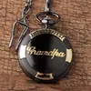 Presente de Dia dos Pais Exportação Mais Vendido Relógio de Bolso Retro para Pai Colar com Letras Romanas para Pai Relógio Criativo com Mostrador Grande