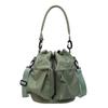 Bolso cubo casual de gran capacidad para mujer, bolso de nailon con cordón, nuevo de primavera, estilo coreano, bolso de mano para ir al trabajo, bolso bandolera