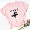 Camisetas Vogue Ballet Feminina moda Ator de balé estampa de desenho animado top de manga curta camiseta