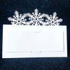 Navidad Blanco Roto Copo de Nieve Perforado con Láser Tarjeta de Asiento Estéreo Tarjeta de Mesa Festiva Tarjeta de Nombre Digital Venta al por Mayor Exportación