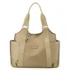 Bolsa de Nylon Versátil de Gran Capacidad para Mujer 2024 Nueva Moda Ligera Casual Color Sólido Bolso Tote Bolso de Mano Cruzado