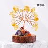 Cascalho de cristal natural flor árvore estacas base fortuna árvore artesanal tecelagem vida árvore artesanato ornamentos