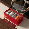 Novo conjunto de chá e caixa de presente de aromaterapia com pintura de areia estilo chinês, um presente de negócios de alta qualidade, perfeito para o Festival do Meio Outono, para presentear clientes e superiores como um presente criativo