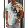 2023 Europa y Estados Unidos Impresión digital 3D Estéreo Creativo Mapa Camiseta Casual de Moda Callejera Manga Corta Hombre DIY