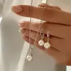 Collar Colgante Nuevo de Perla de Imitación Transfronterizo Europeo y Americano Diseño de Temperamento Conjunto de Collar y Pendientes de Perla de Lujo Ligero Venta al por Mayor
