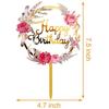 Ins Transfronterizo Impresión a Color Acrílico Inserto para Pastel de Cumpleaños Flores de Color Claro Feliz Cumpleaños Decoración para Pastel