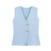 Colete Tricot Casual Estilo Europeu e Americano Novo Suéter Feminino Estilo Europeu e Americano