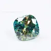 Suministro Directo de Fábrica de Piedras Preciosas Artificiales de Moissanita Verde de 0.5-3 Quilates en Forma de Cojín, Piedras Sueltas de Moissanita Verde