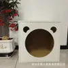 Cama para gato de madera maciza de moda con mesita de noche integrada, casa cerrada para gatos estilo caricatura de Mickey, mueble de almacenamiento para mascotas