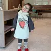 2026 Roupas de Exterior Moletom Quente Vestido Roupas Infantis Rosa Para Meninas Sem Capuz Moda Casual Lã Aconchegante para Crianças Pequenas
