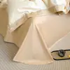 Juego de cuatro piezas de lujo de alta gama 100% algodón de fibra larga, funda de edredón bordada de borde ancho de algodón puro, sábana, juego de ropa de cama en caja de regalo