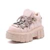 Zapatos de Plataforma Metálica de Suela Gruesa Transfronterizos de Otoño e Invierno, Zapatos Punk de Estilo Callejero que Aumentan la Altura, Zapatos de Caña Alta con Suela de Tanque, Botas para Mujer, Suministro Directo de Fábrica