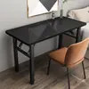 Escritorio plegable, escritorio para computadora de escritorio, reforzado con doble travesaño, adecuado para uso doméstico, escritorio de oficina simple, escritorio de estudio y escritura fácil de montar