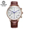 Venta Caliente de AliExpress Reloj Multifunción para Hombre Casual de Negocios Cuero Impermeable Ligero Calendario Reloj de Cuarzo Agente