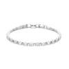 Nuevo Pulsera rectangular de fila de diamantes simple de alta calidad para mujer, estilo frío, popular en línea, diseño de nicho, pulsera para regalar a la novia