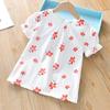 Nueva Ropa de Verano para Niñas Niños, Camisa de Muñeca para Niña, Moda Camiseta de Algodón con Bordado de Flores de Manga Corta Estilo Coreano Falda