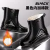 Liquidación Botas de Lluvia de Trabajo Impermeables Antideslizantes Cálidas con Forro de Lana para Hombre Zapatos de Lluvia Resistentes al Desgaste Zapatos de Agua para Cocina Puño Fijo Zapatos de Goma