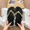 Chanclas para Uso en Exteriores, Nuevo Estilo de Moda, Versión Coreana Súper Popular, Sandalias de Verano, Faldas Impresionantes, Chanclas Estilo Hada con Pedrería
