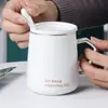 Caneca de Cerâmica com Tampa e Colher Grande Capacidade Personalizada Criativa Doméstica Tendência Copo para Beber Caneca de Leite de Cerâmica