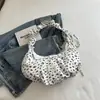 Bolso de Hombro Plisado con Estampado Floral para Mujer 2026 Nuevo Bolso Tote Cruzado con Parches de Encaje Versátil para el Trabajo, para Llevar Debajo del Brazo o en la Mano
