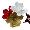 Popular Transfronterizo Lentejuelas Dorado Brillo Flores de Navidad Decoración de Árbol de Navidad Flores Coronas de Navidad Decoración Festiva Flores de Navidad