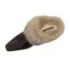 Pantuflas de medio zapato peludas retro de punta para mujer, adecuadas para otoño e invierno, con forro de felpa, estilo mula, zapatos slip-on elegantes y cómodos