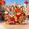 Imanes Magnéticos Planos de Acrílico de Alta Calidad para Refrigerador Regalo Zootopia 2-Nick y Judy Cp Edición Navideña