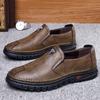 Sapatos Casuais de Couro para Homens, Outono Sola Macia Couro de Superfície Macia Estilo Coreano Sapatos Preguiçosos Sem Cadarços, Sapatos de Direção de Uma Perna