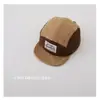 Gorro de pana cálido de otoño e invierno para bebé, gorra personalizada de comercio exterior con logo de colina, sombrero de ala suave para niños japoneses y coreanos