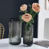 Venta al por mayor Jarrón de vidrio simple creativo nórdico transparente utensilios para arreglos florales mesa de sala de estar jarrón para arreglos florales adornos decorativos