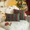Funda de almohada a cuadros navideña transfronteriza, funda de cojín a cuadros rojos americanos vintage, funda de cojín para sofá de decoración navideña para el hogar