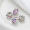Nueva Piedra Ojo de Gato Cadena de Diamante Cuentas Planas Bola de Diamante Cuentas Usables con Agujero Recto DIY Llavero Cadena de Bolsa Accesorios Mayoreo