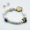 Colección de Cuentas Jingdezhen Cuentas Budistas Pulsera de Cerámica Popular Nuevo Estilo Chino Fresco y Sencillo Estilo Nacional Tejido Puramente Hecho a Mano