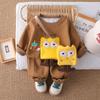 Bolsa de Dibujos Animados para Bebé Sudadera de Otoño 2025 Primavera y Otoño Nuevo Estilo Moda de Manga Larga de Dos Piezas para Niños Pantalones de Sudadera