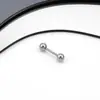 Joias para Body Piercing Transfronteiriças Aço Inoxidável Unha de Língua Bola Dupla com Haste Reta Unha de Lábio de Aço Inoxidável Brincos para Mamilo