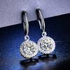 Novo produto brincos vivos mulheres moda coreana 1 quilate micro incrustação bolsa redonda imitação brincos de moissanite fábrica de joias atacado