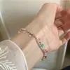 Pulseira Colorida de Prata com Contas em Formato de Lâmpada Colorida para Mulheres Joias com Design de Nicho da Ins Acessório Versátil Dopamina para Mulheres