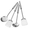 Mini espátula Yinuo para cozinha aço inoxidável 304 tamanho pequeno cabo curto pá para fritar pá para cozinhar panela pequena colher pequena para sopa doméstico