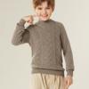 Suéter de Cashmere Espesso com Fio Duplo para Crianças Meninos e Meninas Gola Alta Meia-Gola Gola Redonda Suéter de Cashmere para Crianças Médias e Grandes Cor Sólida Ajustado ao Corpo Base