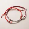 Pulsera Ajustable de Cuerda Roja Tejida con Perlas de Jade de Plata S925 Dulce y Fresca para Mujeres Pulsera de Ágata y Cristal Hecha a Mano DIY C0711