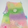 Tecido de Renda Flor de Seis Pétalas, Estilo Fresco e Simples, Bordado Multicolorido, Tecido para Bordado de Fantasia de Palco Vestido Macaron