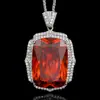 Nuevo Producto 2025 Zhuang Shengsheng Joyería Base de Cobre Chapado en Oro Circonita Simulada Naranja-Rojo Elegante Collar Colgante 20*28 Personalizado