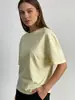 Camiseta de Venda Quente Transfronteiriça Estilo Europeu e Americano com Design que Afina a Cintura para Mulheres, Versátil de Verão, Solta, Gola Redonda, Algodão Puro, Manga Curta