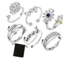 Anillo Giratorio de Plata Tailandesa para la Ansiedad Anillo para el Dedo Índice Multi-Círculo Cuentas de Transferencia Auspicioso Transferencia Moda Coreana Regalo para Novia