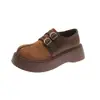 Sapatos Femininos Single para Pessoa Preguiçosa 2026 Outono Novo Versátil Sola Grossa Mocassins Casuais Feios Fofos Sapatos Single Tendência Feminina